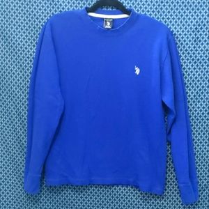 U.S Polo Assn - Men's royal blue crew neck, long sleeve knit thermal. Size- L